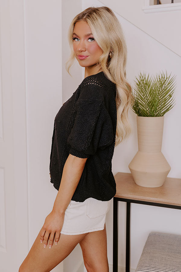 Impressions Kind Moment Knit Top In Black