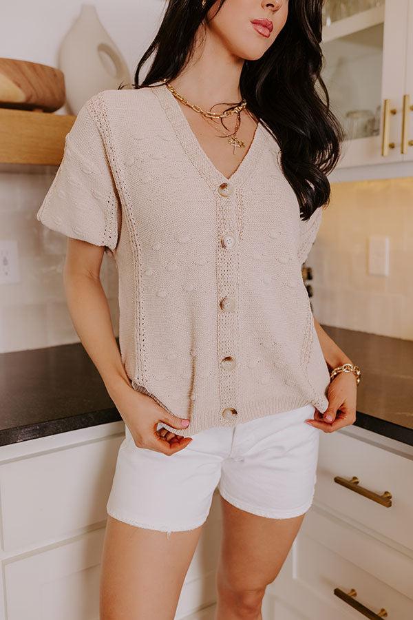 Impressions Kind Moment Knit Top In Light Oatmeal