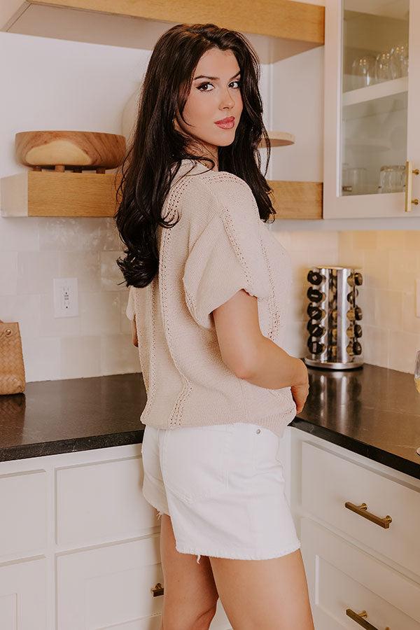 Impressions Kind Moment Knit Top In Light Oatmeal