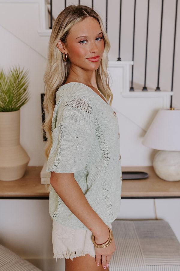 Impressions Kind Moment Knit Top In Sage