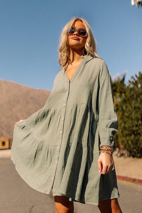 Impressions Kona Crush Shift Dress In Pear