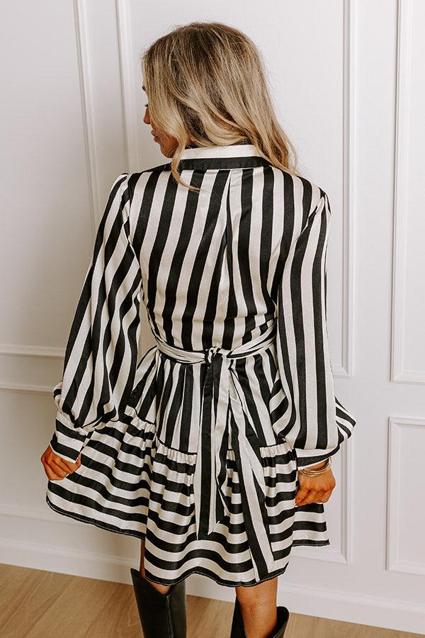 Impressions Lady In Stripes Satin Mini Dress