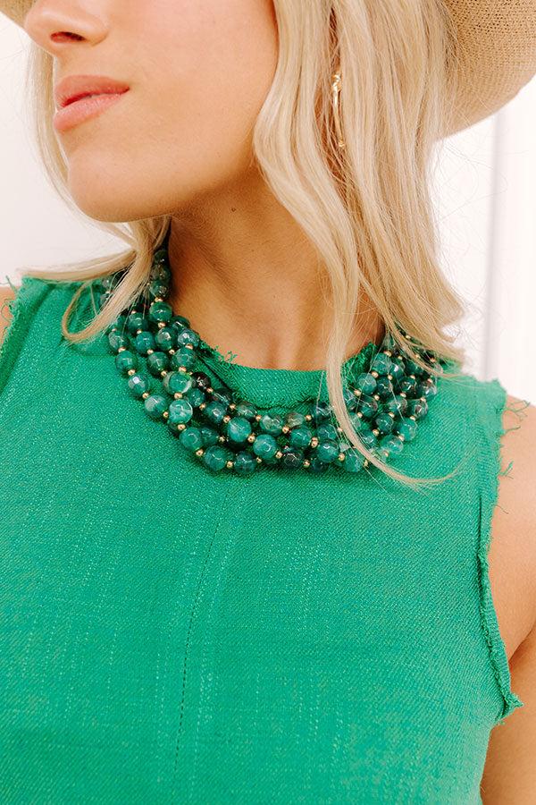 Impressions Lady Luck Layered Necklace in Green