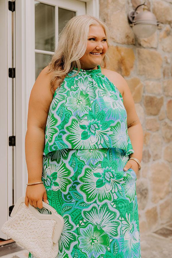 Impressions Lagoon Luxe Floral Maxi Dress Curves