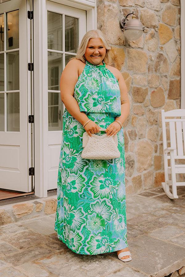 Impressions Lagoon Luxe Floral Maxi Dress Curves