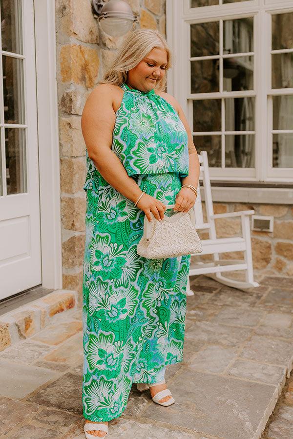 Impressions Lagoon Luxe Floral Maxi Dress Curves