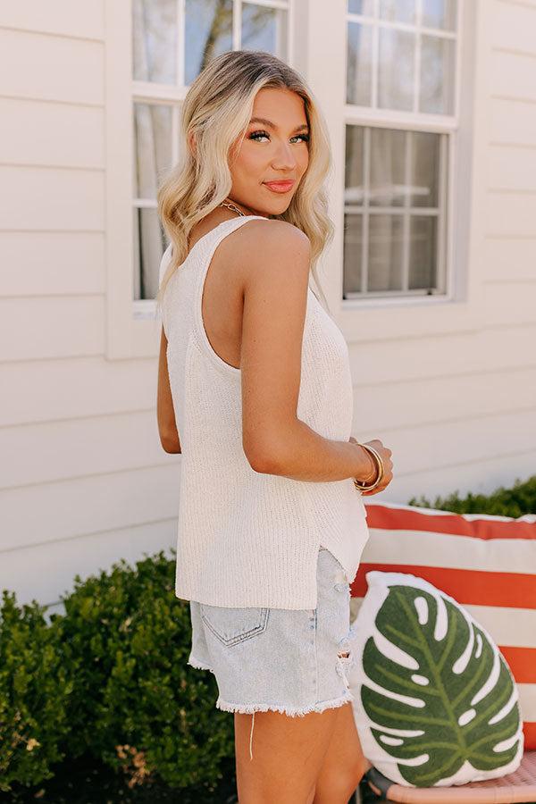 Impressions Laguna Livin' Knit Tank In Ivory