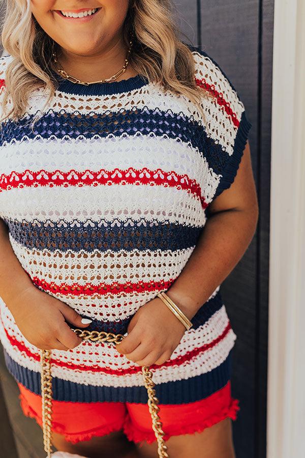 Impressions Lake Days Knit Stripe Top Curves