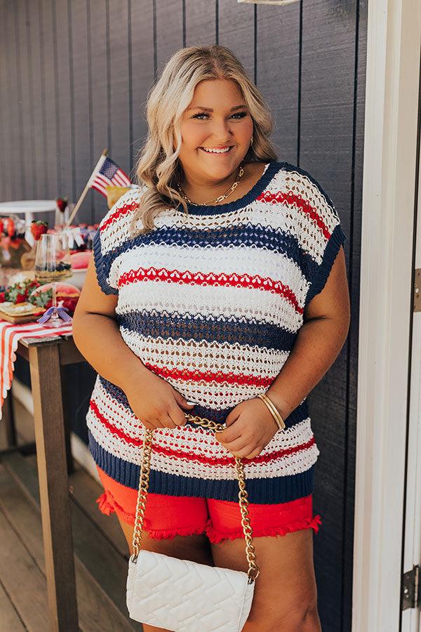 Impressions Lake Days Knit Stripe Top Curves