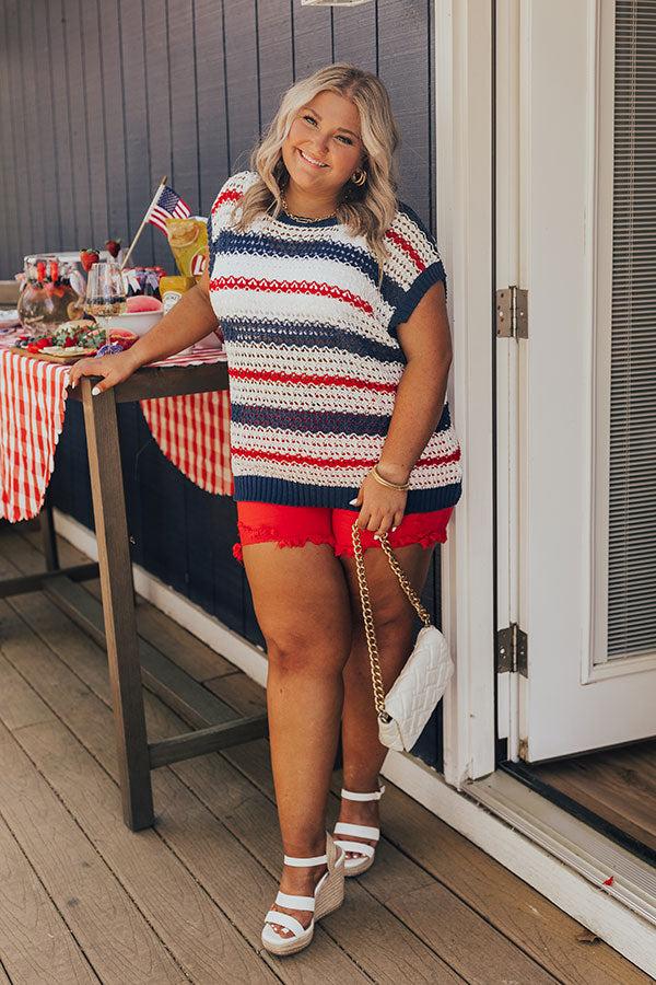 Impressions Lake Days Knit Stripe Top Curves
