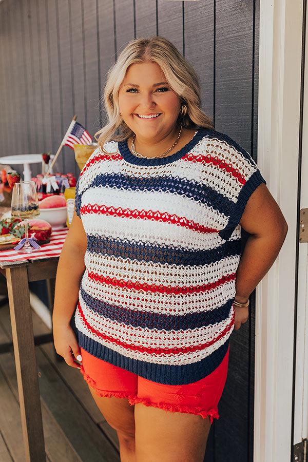 Impressions Lake Days Knit Stripe Top Curves