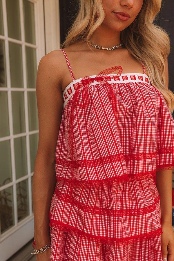 Impressions Lakefront Party Gingham Crop Top