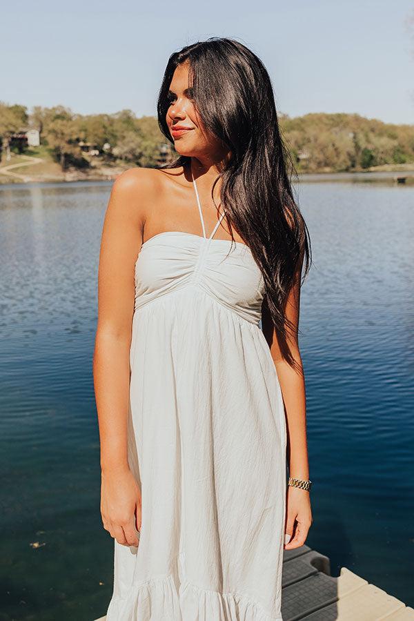 Impressions Lakeside Party Halter Midi In White