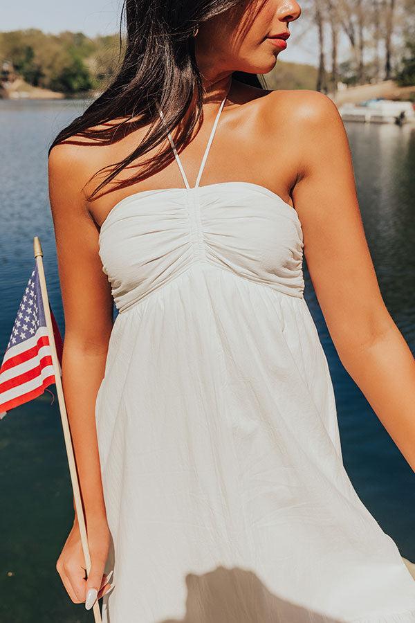 Impressions Lakeside Party Halter Midi In White