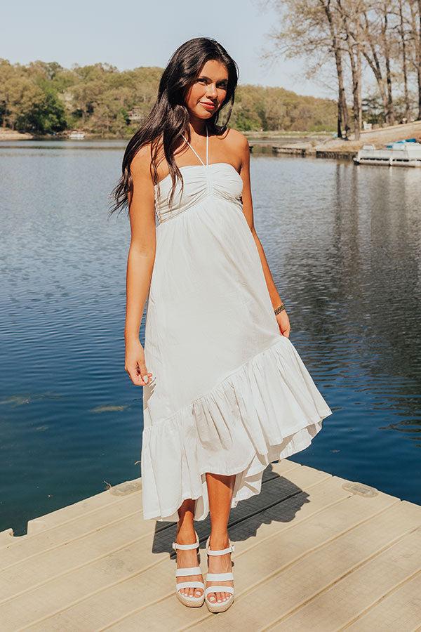 Impressions Lakeside Party Halter Midi In White