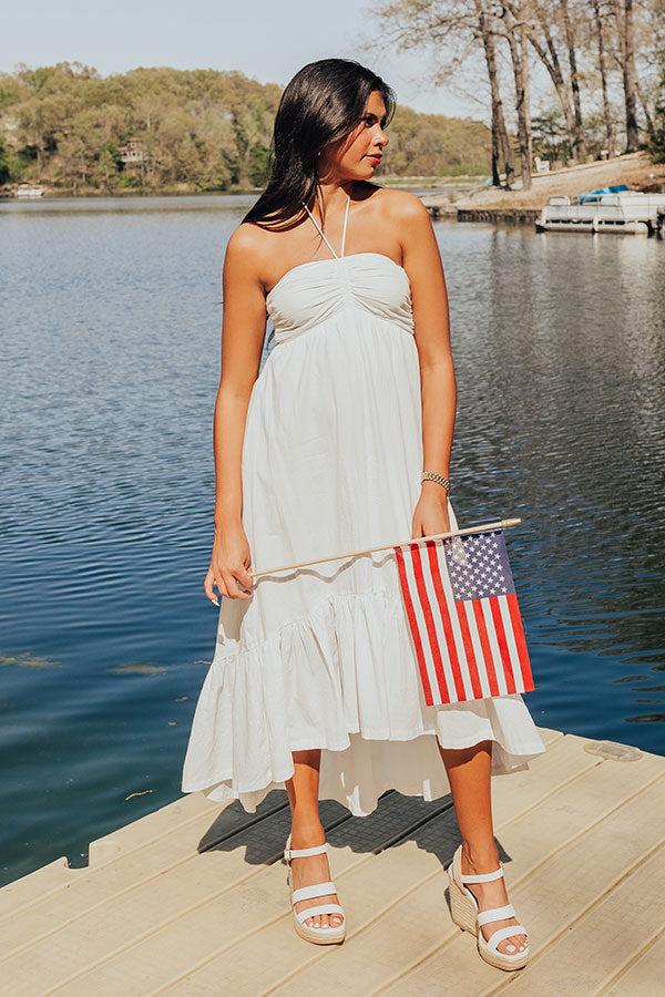 Impressions Lakeside Party Halter Midi in White