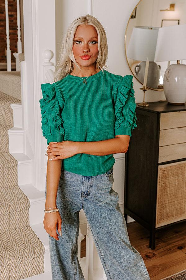 Impressions Latest Obsession Knit Top In Green