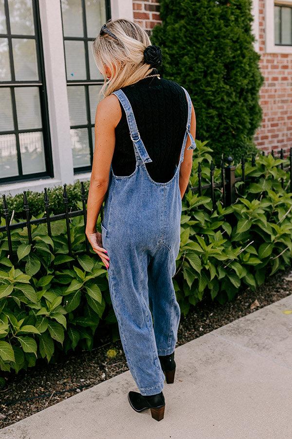 Impressions Latte Break Denim Jumpsuit
