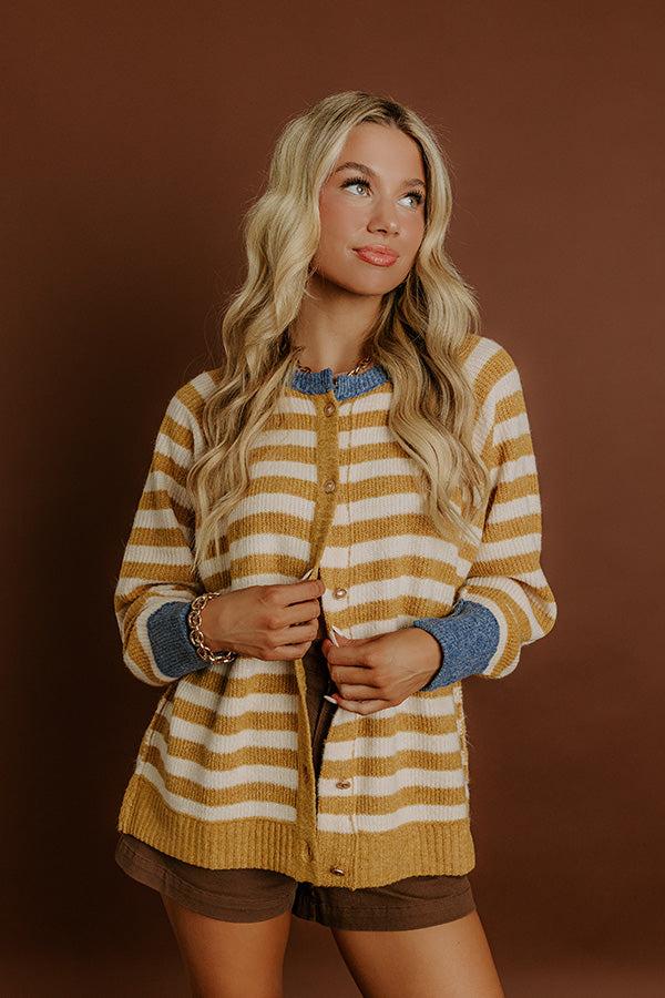 Impressions Latte Sippin Stripe Cardigan