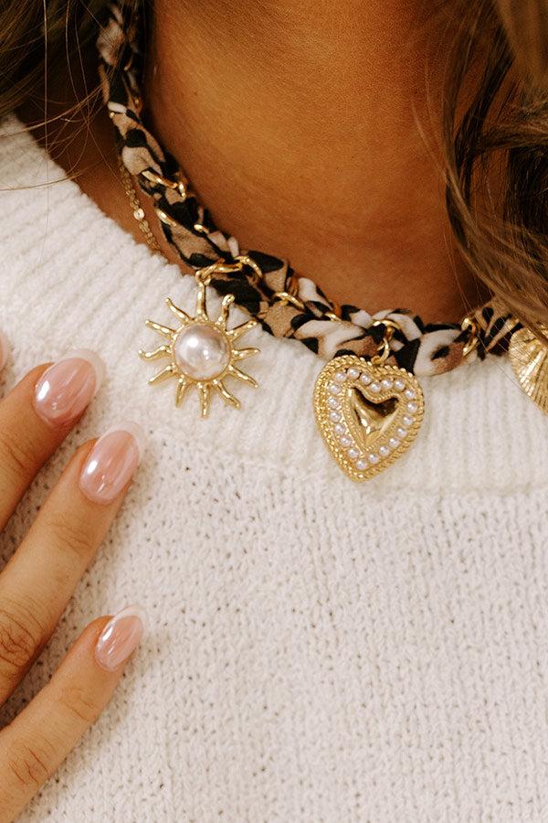 Impressions Leopard Love Charm Necklace In Brown