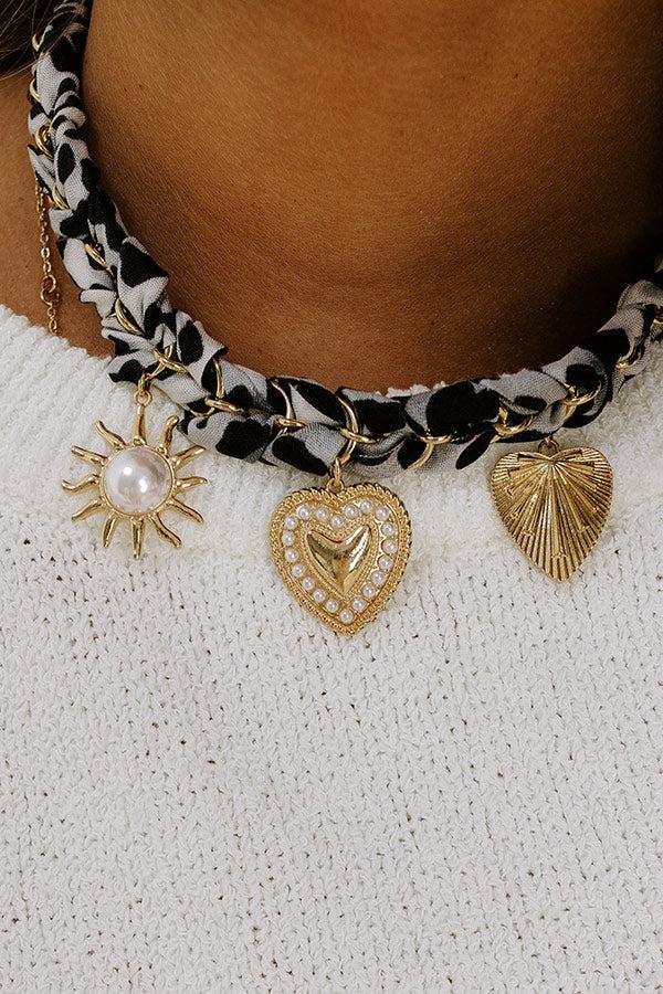 Impressions Leopard Love Charm Necklace In Grey