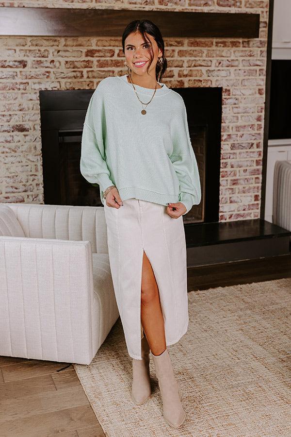 Impressions Let's Take A Trip Knit Sweater In Mint