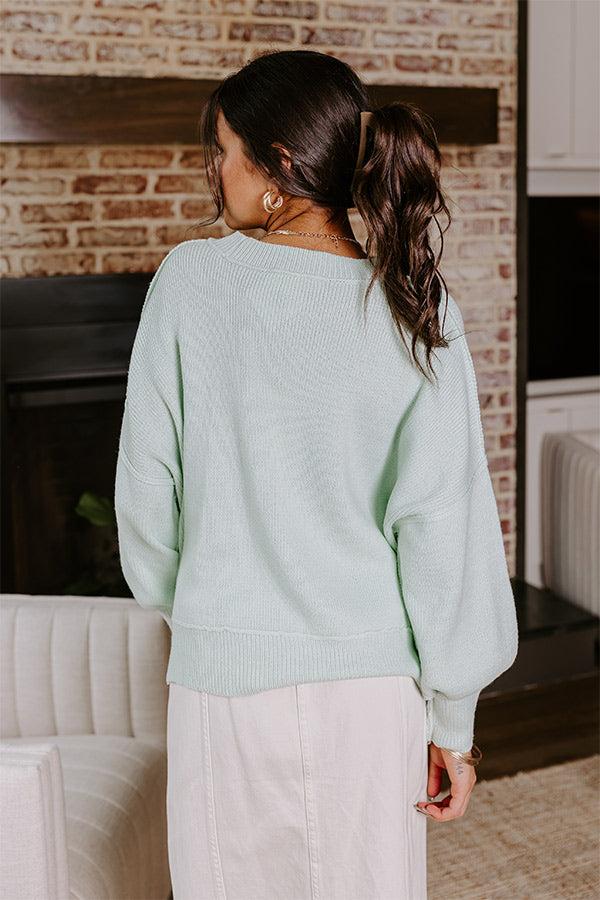 Impressions Let's Take A Trip Knit Sweater In Mint