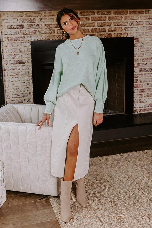 Impressions Let's Take A Trip Knit Sweater In Mint