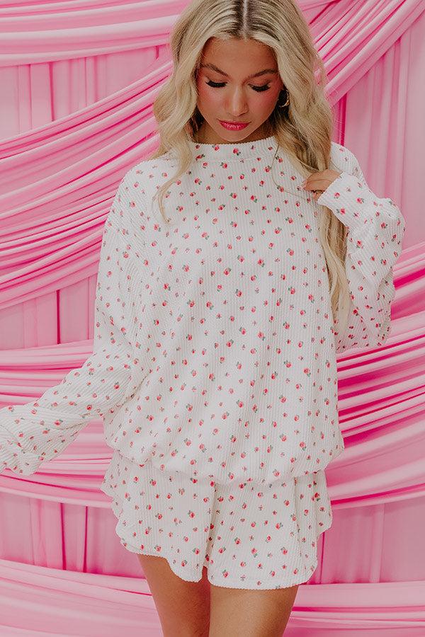 Impressions Life Full Of Roses Knit Top