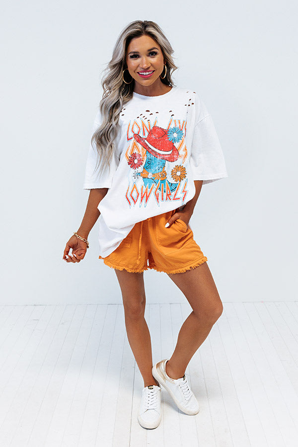 Impressions Long Live Oversized Distressed Tee