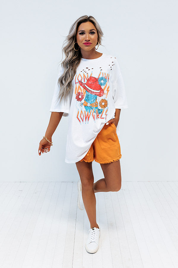 Impressions Long Live Oversized Distressed Tee