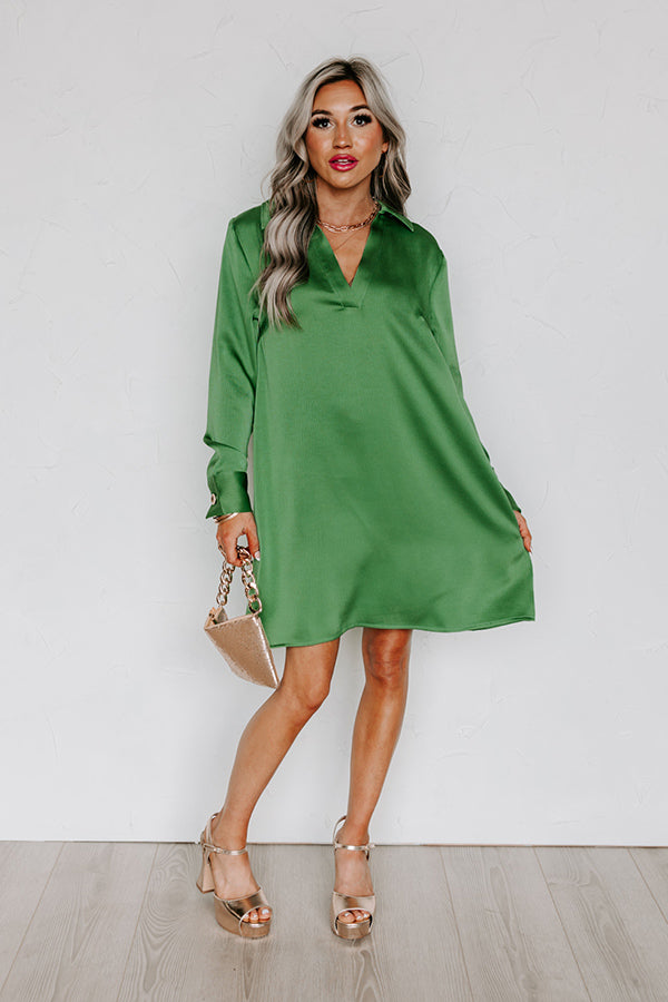 Impressions Love Crush Shift Dress in Green