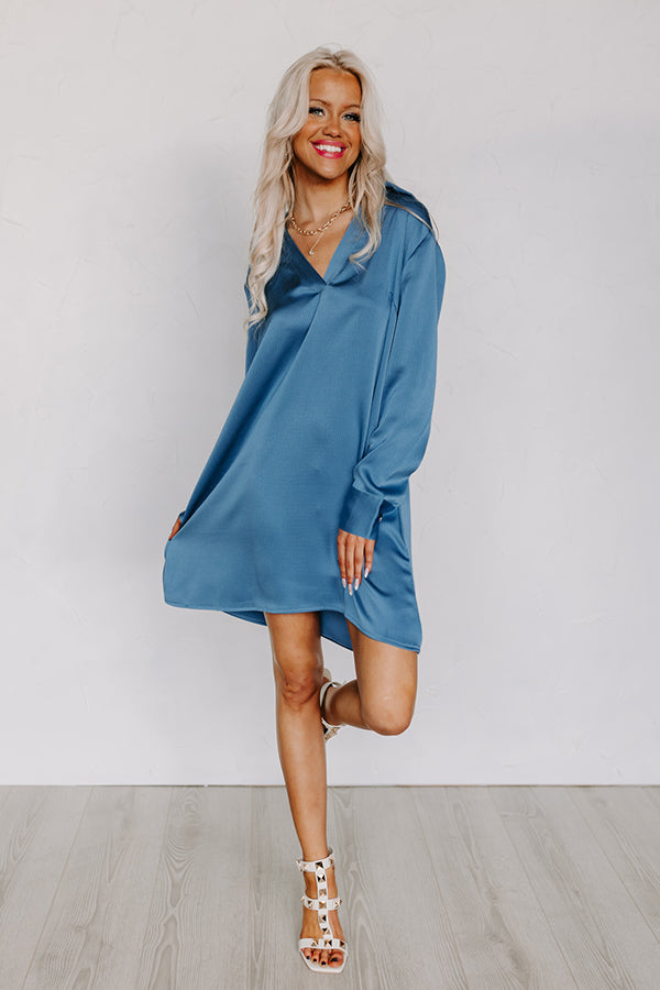 Impressions Love Crush Shift Dress in Ocean Blue