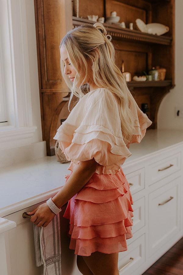 Impressions Love Song Tiered Mini Dress In Pink