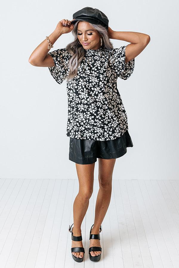 Impressions Love You Always Floral Top In Black