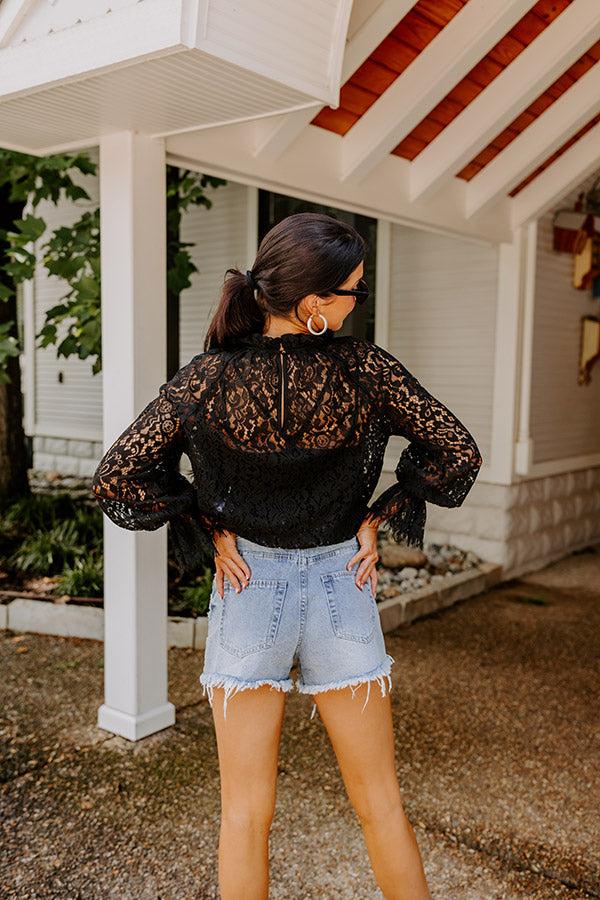 Impressions Lovestruck Babe Lace Top In Black