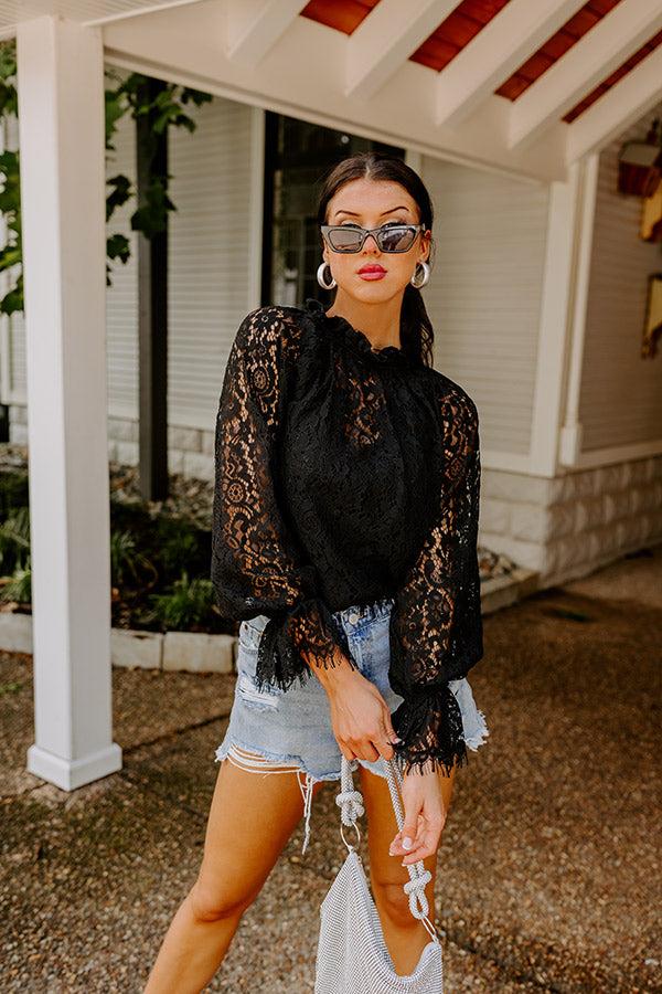Impressions Lovestruck Babe Lace Top in Black