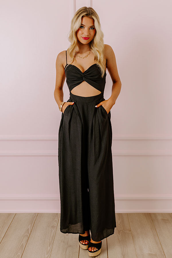 Impressions Lush & Luxe Cut Out Jumpsuit In Black