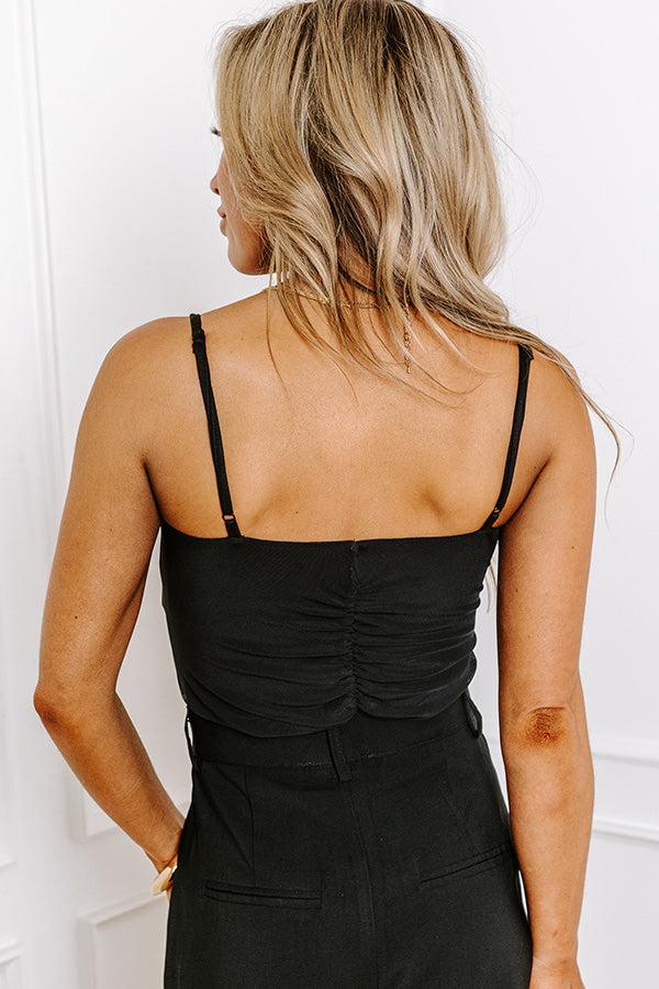 Impressions Luxe Lady Ruched Bodysuit In Black