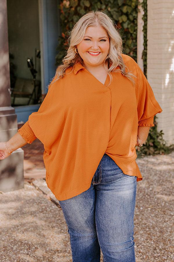 Impressions Luxe Lane Shift Top In Pumpkin Curves