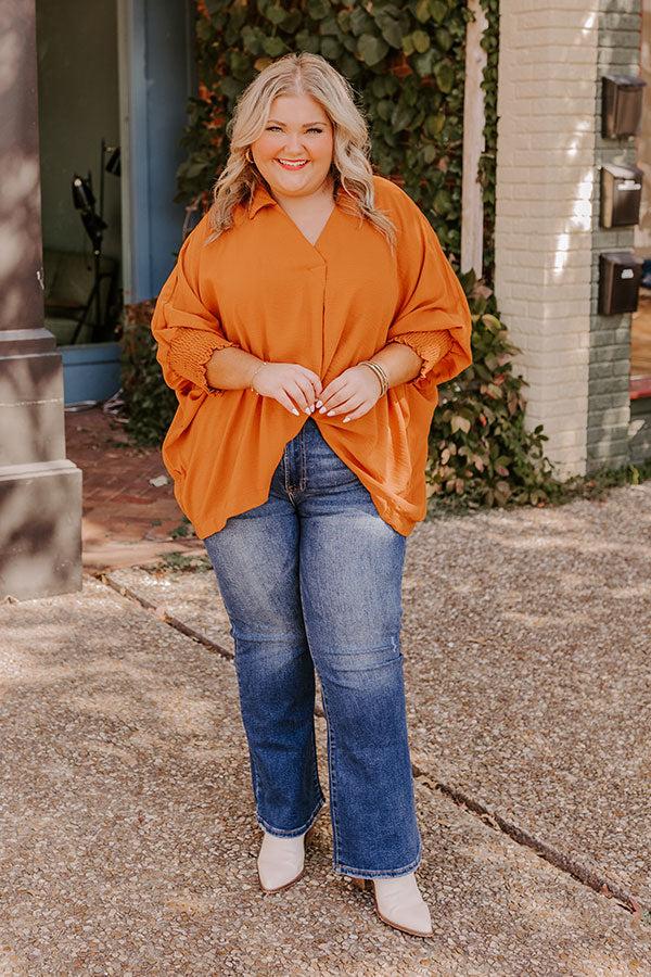 Impressions Luxe Lane Shift Top In Pumpkin Curves