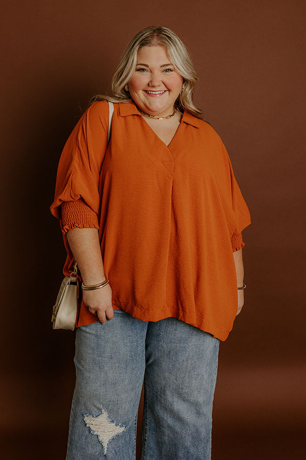 Impressions Luxe Lane Shift Top In Pumpkin Curves