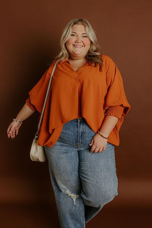 Impressions Luxe Lane Shift Top In Pumpkin Curves