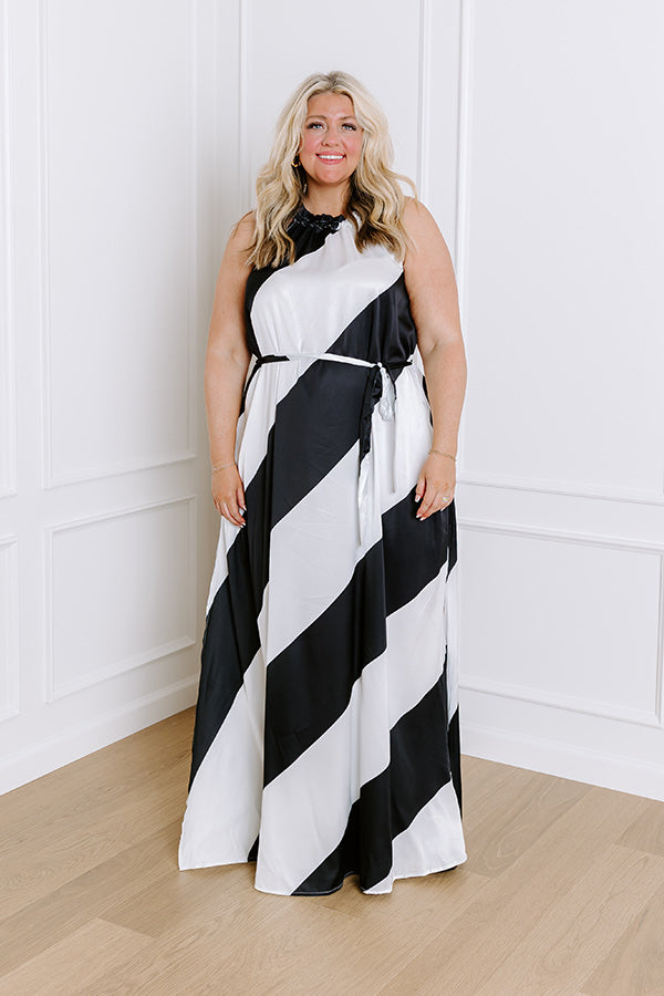 Impressions Luxe Lines Satin Maxi Dress Curves