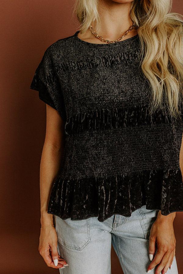 Impressions Luxurious Feels Velvet Top In Black