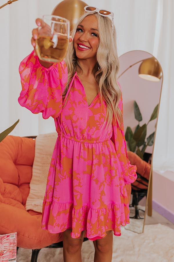 Impressions Luxury Excursions Dress In Hot Pink