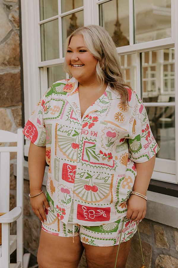 Impressions Ma Cherie Button Up Top Curves