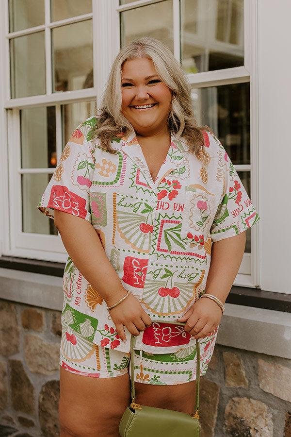 Impressions Ma Cherie Button Up Top Curves