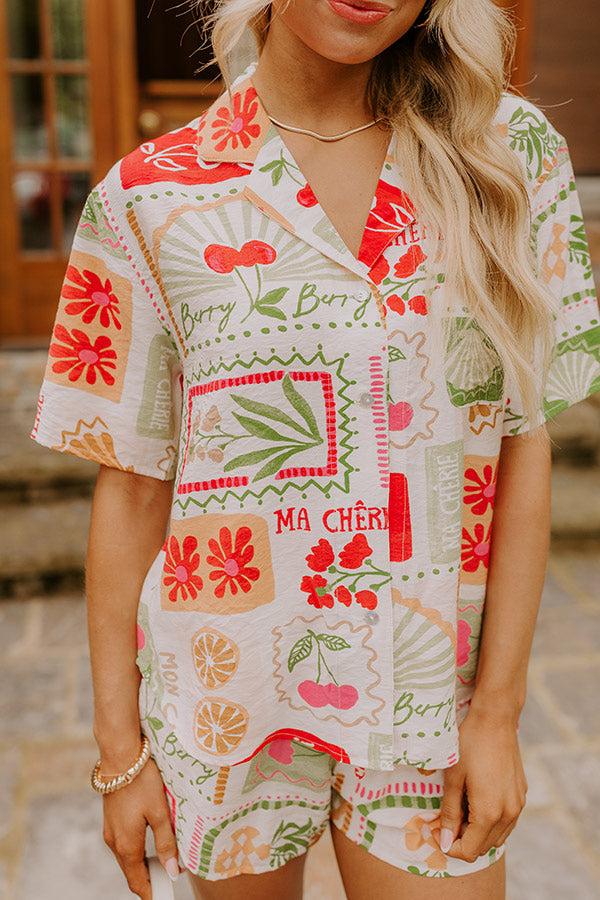 Impressions Ma Cherie Button Up Top