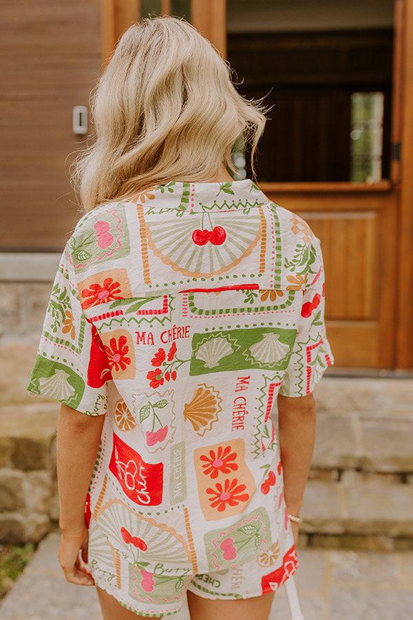 Impressions Ma Cherie Button Up Top